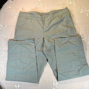 The North Face Woman Convertible Pants Size 16 Hiking Gray Green Nylon Cargo
